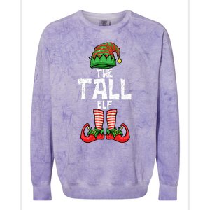 Tall Elf Christmas Matching Family Colorblast Crewneck Sweatshirt