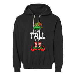 Tall Elf Christmas Matching Family Garment-Dyed Fleece Hoodie