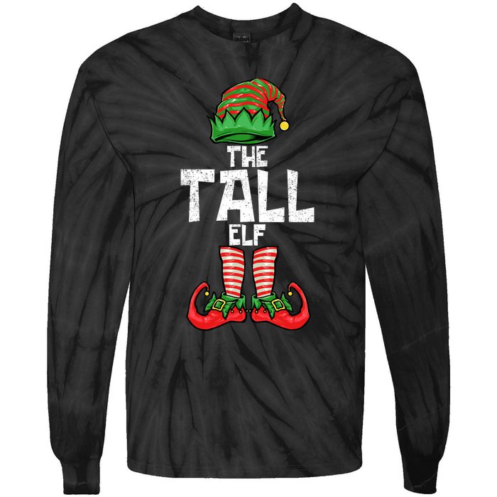 Tall Elf Christmas Matching Family Tie-Dye Long Sleeve Shirt