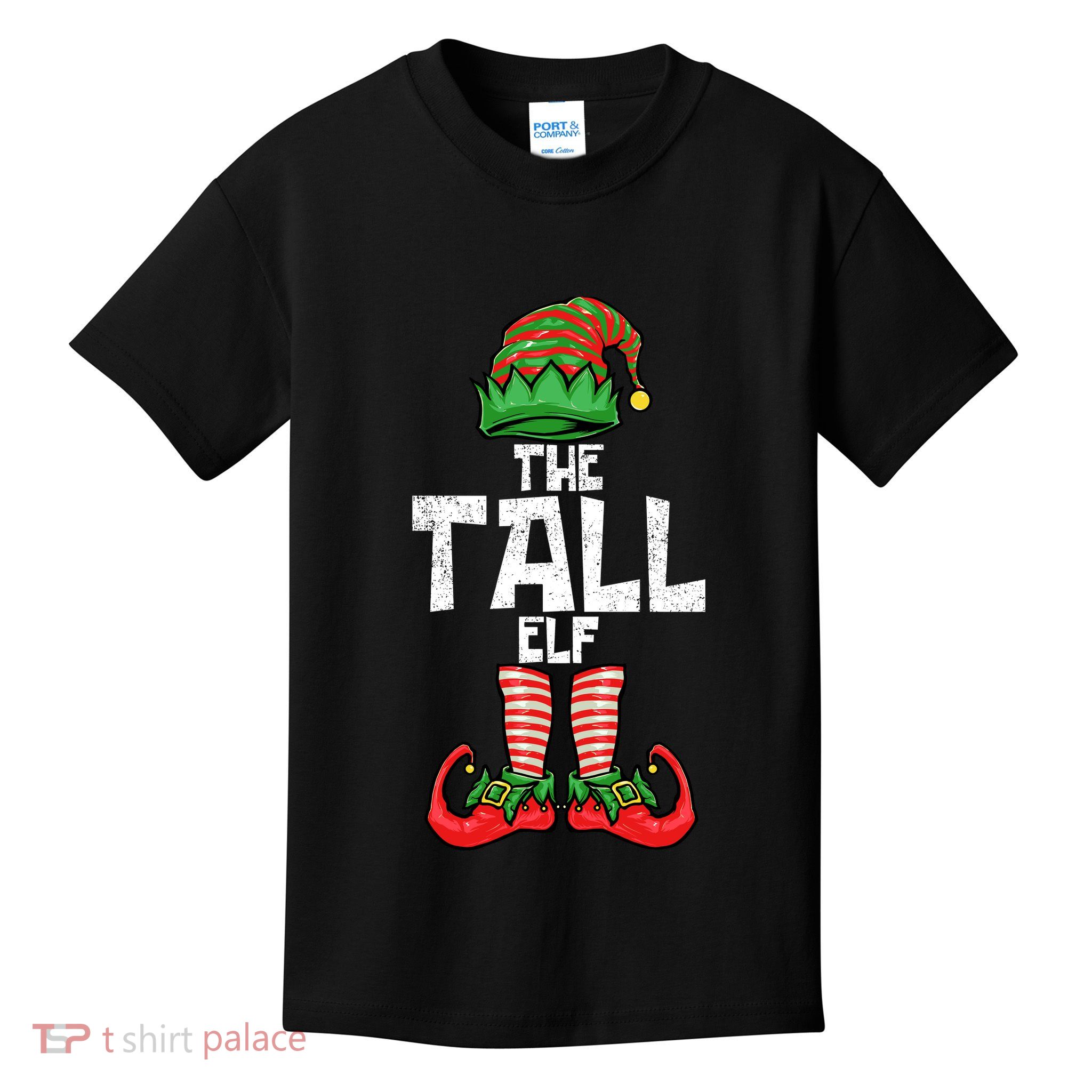 Tall Elf Christmas Matching Family Kids T-Shirt