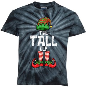 Tall Elf Christmas Matching Family Kids Tie-Dye T-Shirt