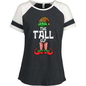 Tall Elf Christmas Matching Family Enza Ladies Jersey Colorblock Tee