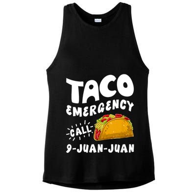 Taco Emergency Call 9 Juan Juan Funny Cinco De Mayo Ladies PosiCharge Tri-Blend Wicking Tank