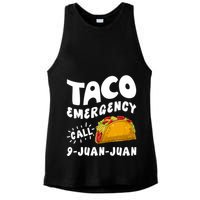 Taco Emergency Call 9 Juan Juan Funny Cinco De Mayo Ladies PosiCharge Tri-Blend Wicking Tank