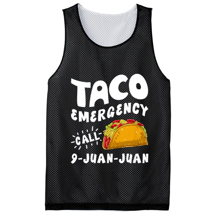Taco Emergency Call 9 Juan Juan Funny Cinco De Mayo Mesh Reversible Basketball Jersey Tank