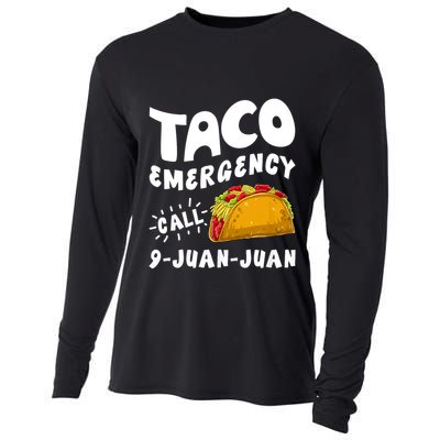 Taco Emergency Call 9 Juan Juan Funny Cinco De Mayo Cooling Performance Long Sleeve Crew