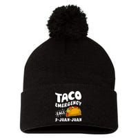 Taco Emergency Call 9 Juan Juan Funny Cinco De Mayo Pom Pom 12in Knit Beanie