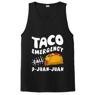 Taco Emergency Call 9 Juan Juan Funny Cinco De Mayo PosiCharge Competitor Tank