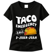 Taco Emergency Call 9 Juan Juan Funny Cinco De Mayo Womens T-Shirt