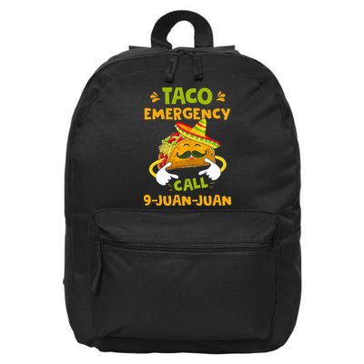 Taco Emergency Call 9 Juan Juan Funny Gift Cinco De Mayo 16 in Basic Backpack