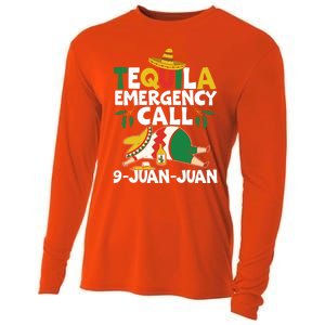 Tequila Emergency Call 9 Juan Juan Mexican Cinco De Mayo Gift Cooling Performance Long Sleeve Crew