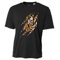 Tiger Eye Claw Marks Wild Bengal Safari Lover Zookeeper Cooling Performance Crew T-Shirt