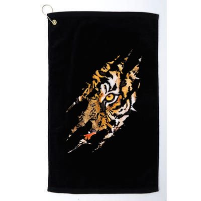 Tiger Eye Claw Marks Wild Bengal Safari Lover Zookeeper Platinum Collection Golf Towel