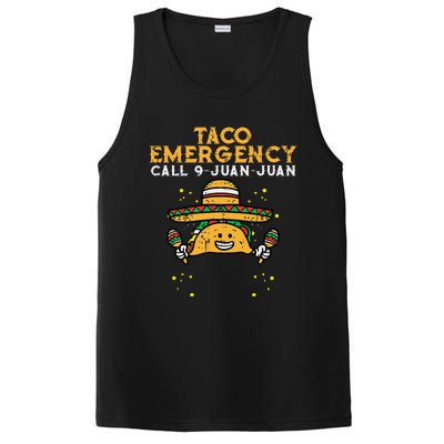 Taco Emergency Call 9 Juan Juan Funny Cinco De Mayo Fiesta PosiCharge Competitor Tank