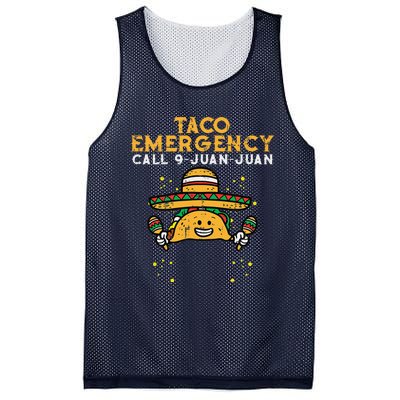 Taco Emergency Call 9 Juan Juan Funny Cinco De Mayo Fiesta Mesh Reversible Basketball Jersey Tank