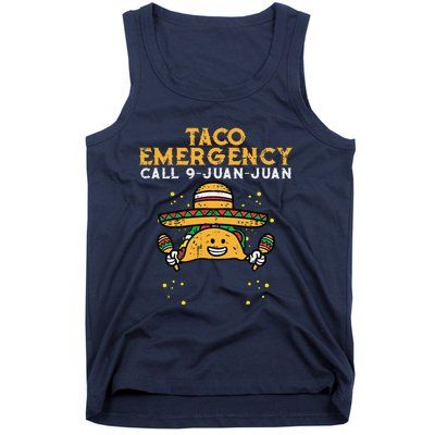 Taco Emergency Call 9 Juan Juan Funny Cinco De Mayo Fiesta Tank Top