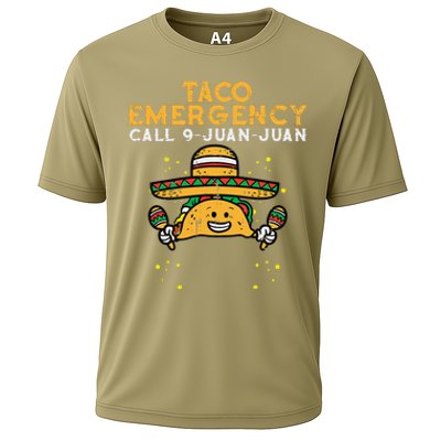 Taco Emergency Call 9 Juan Juan Funny Cinco De Mayo Fiesta Cooling Performance Crew T-Shirt