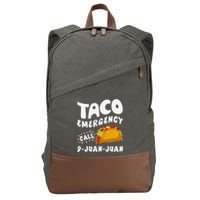 Taco Emergency Call 9 Juan Juan Funny Cinco De Mayo Cotton Canvas Backpack