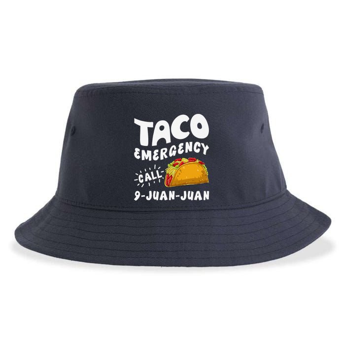 Taco Emergency Call 9 Juan Juan Funny Cinco De Mayo Sustainable Bucket Hat