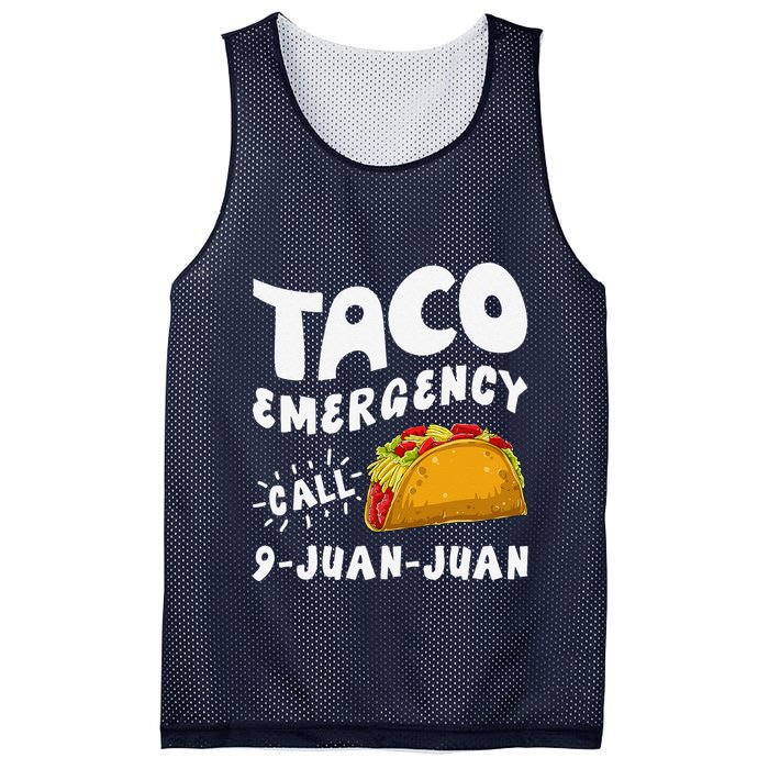 Taco Emergency Call 9 Juan Juan Funny Cinco De Mayo Mesh Reversible Basketball Jersey Tank