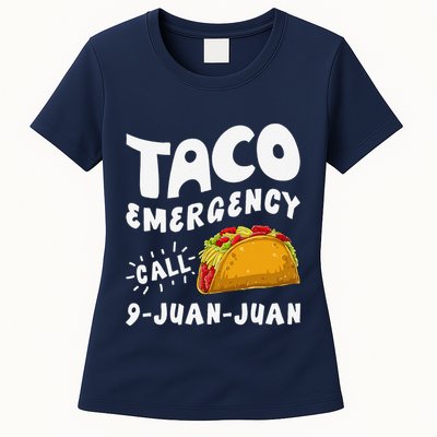 Taco Emergency Call 9 Juan Juan Funny Cinco De Mayo Womens T-Shirt