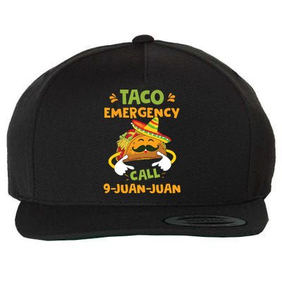 Taco Emergency Call 9 Juan Juan Funny Cinco De Mayo Wool Snapback Cap