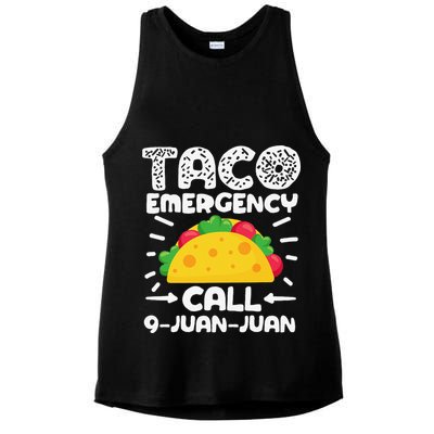 Taco Emergency Call 9 Juan Juan Cinco De Mayo Mexican Ladies PosiCharge Tri-Blend Wicking Tank
