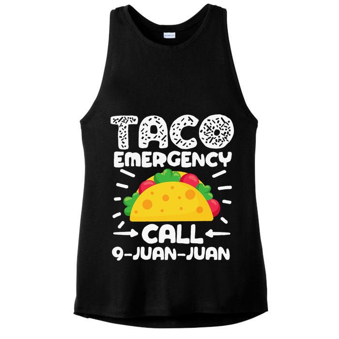 Taco Emergency Call 9 Juan Juan Cinco De Mayo Mexican Ladies PosiCharge Tri-Blend Wicking Tank