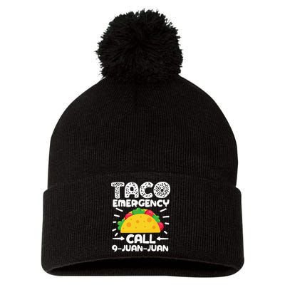 Taco Emergency Call 9 Juan Juan Cinco De Mayo Mexican Pom Pom 12in Knit Beanie