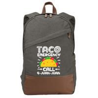 Taco Emergency Call 9 Juan Juan Cinco De Mayo Mexican Cotton Canvas Backpack