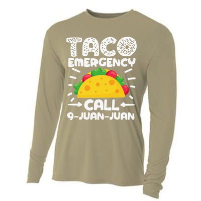 Taco Emergency Call 9 Juan Juan Cinco De Mayo Mexican Cooling Performance Long Sleeve Crew