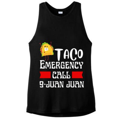 Taco Emergency Call 9 Juan Juan Funny Cinco De Mayo Ladies PosiCharge Tri-Blend Wicking Tank