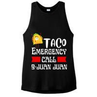 Taco Emergency Call 9 Juan Juan Funny Cinco De Mayo Ladies PosiCharge Tri-Blend Wicking Tank