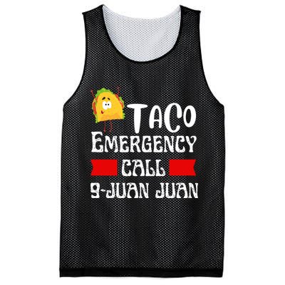 Taco Emergency Call 9 Juan Juan Funny Cinco De Mayo Mesh Reversible Basketball Jersey Tank