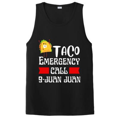 Taco Emergency Call 9 Juan Juan Funny Cinco De Mayo PosiCharge Competitor Tank