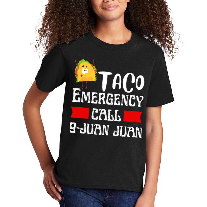Taco Emergency Call 9 Juan Juan Funny Cinco De Mayo Kids T-Shirt