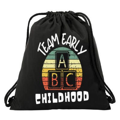 Team Early Childhood Preschool Teacher Drawstring Bag