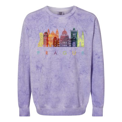 Travel Europe Czech Republic Prague Family Vacation Souvenir Colorblast Crewneck Sweatshirt