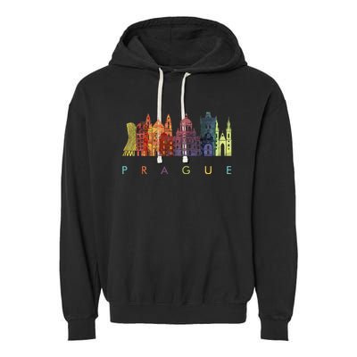 Travel Europe Czech Republic Prague Family Vacation Souvenir Garment-Dyed Fleece Hoodie