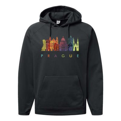 Travel Europe Czech Republic Prague Family Vacation Souvenir Performance Fleece Hoodie