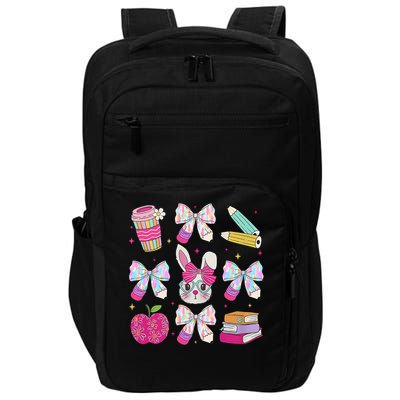Teacher Easter Coquette Bow Bunny Happy Easter Women Girls Impact Tech Backpack