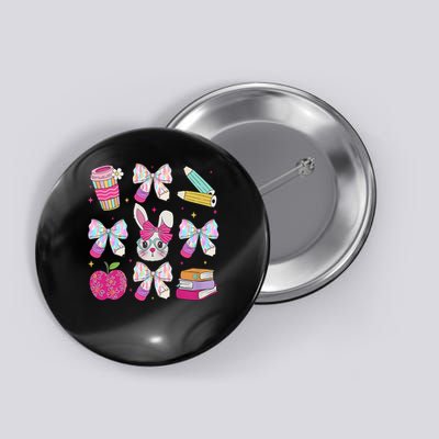 Teacher Easter Coquette Bow Bunny Happy Easter Women Girls Button