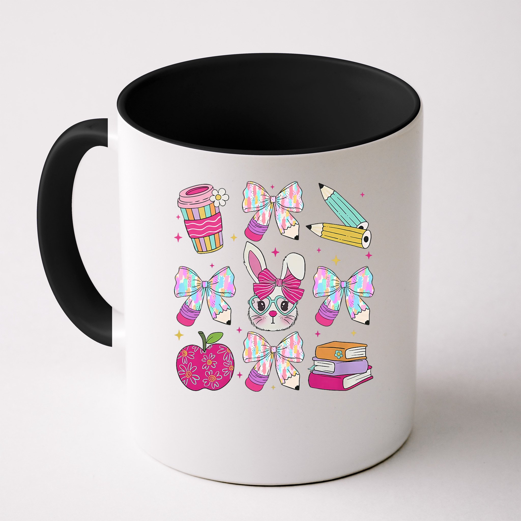 Teacher Easter Coquette Bow Bunny Happy Easter Women Girls Mug