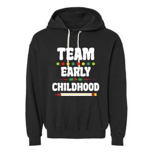 Team Early Childhood Education ECE Kindergarten Preschool Garment-Dyed Fleece Hoodie