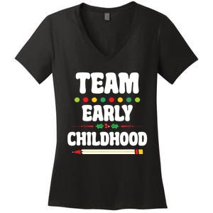 Team Early Childhood Education ECE Kindergarten Preschool Women's V-Neck T-Shirt