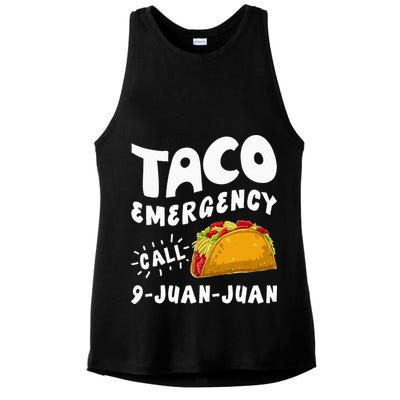 Taco Emergency Call 9 Juan Juan Funny Cinco De Mayo Men Ladies PosiCharge Tri-Blend Wicking Tank