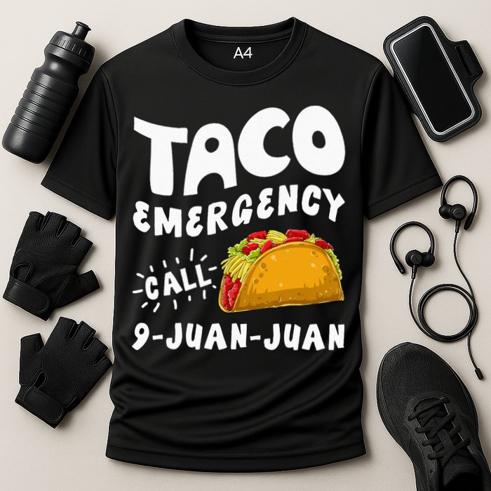 Taco Emergency Call 9 Juan Juan Funny Cinco De Mayo Men Performance Shirt