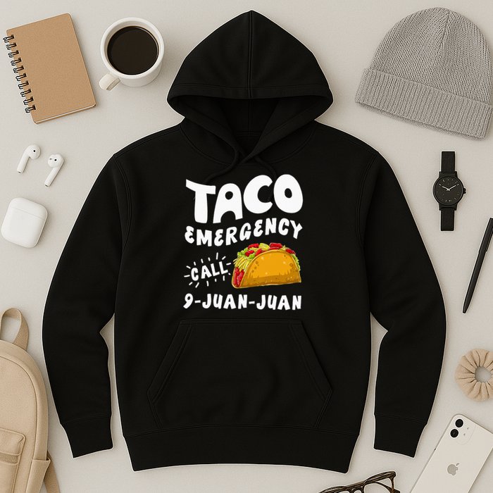 Taco Emergency Call 9 Juan Juan Funny Cinco De Mayo Men Hoodie