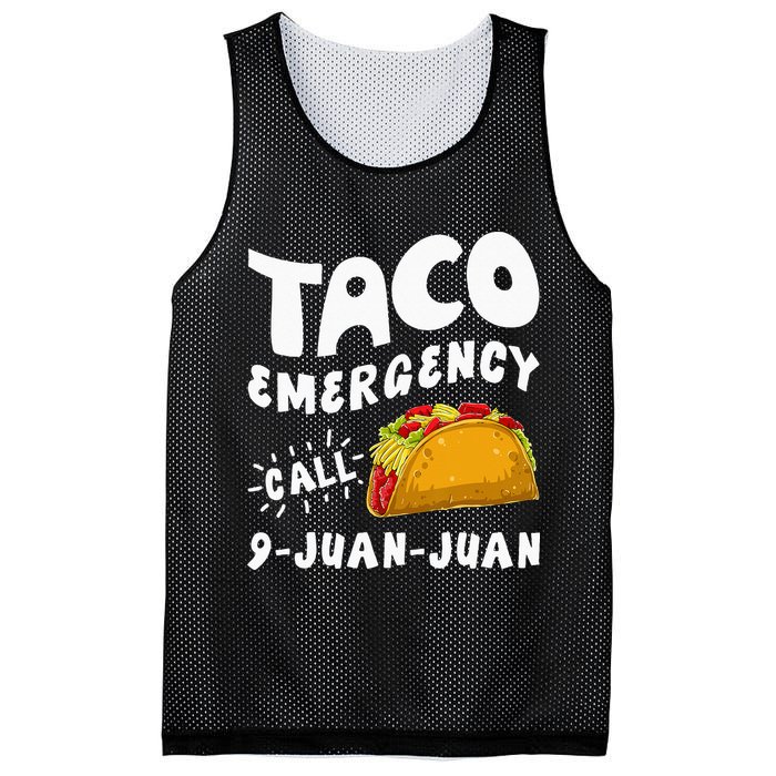 Taco Emergency Call 9 Juan Juan Funny Cinco De Mayo Men Mesh Reversible Basketball Jersey Tank