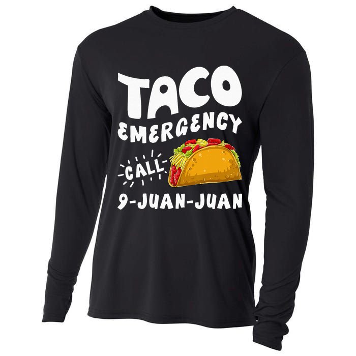 Taco Emergency Call 9 Juan Juan Funny Cinco De Mayo Men Cooling Performance Long Sleeve Crew